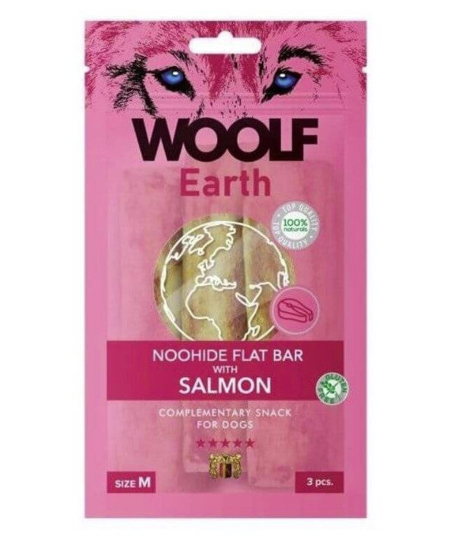 Woolf Earth Noohide M Flat Bar with Salmon 90g