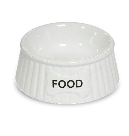 Miska ceramiczna dla psa FOOD, biała 15,5x6cm