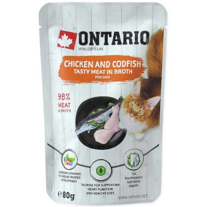 Ontario saszetka Kurczak i dorsz w rosole 80g