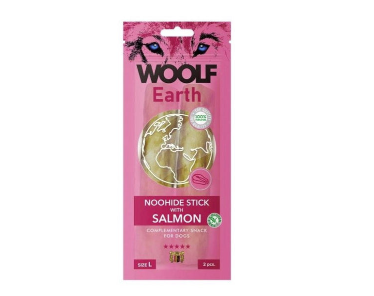 Woolf Earth NoohideL Stick with Salmon 85g