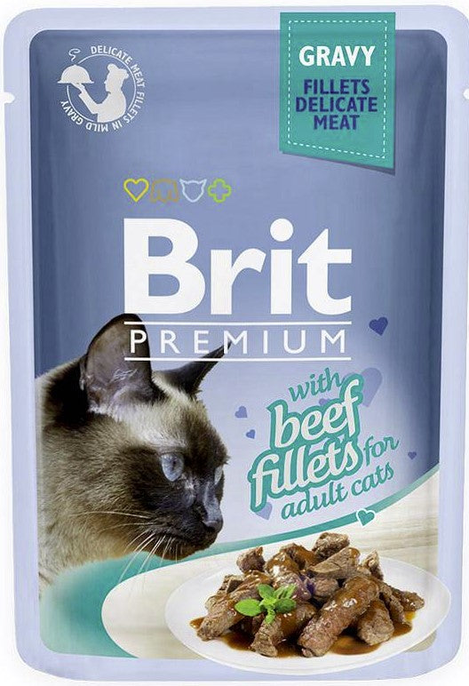Brit Premium Beef Gravy Fillets 85g  Kot