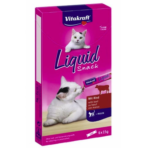 Vitakraft Cat Liquid Snack z wołowiną 6x15 g